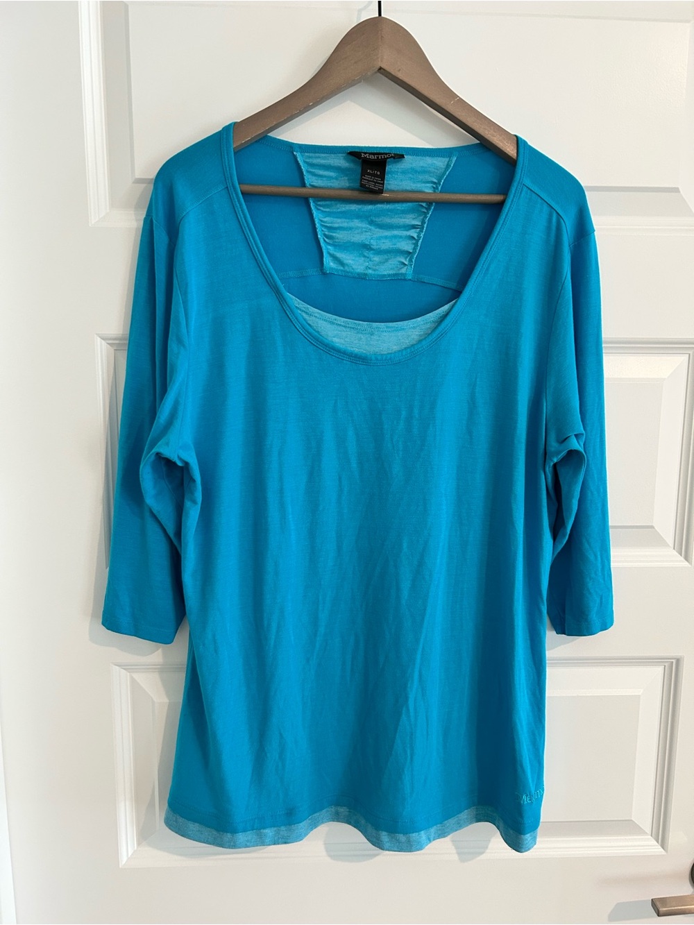 Marmot 3/4 Sleeve Active Top Blue Size XL